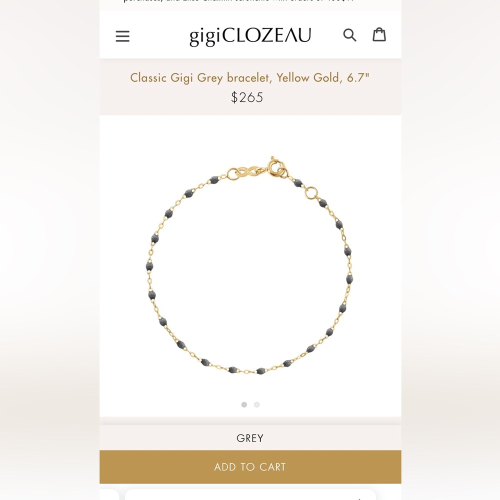 Gigi Clozeau Classic Grey Bracelet in Yellow Gold